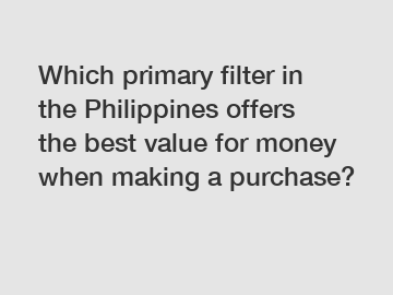 Which primary filter in the Philippines offers the best value for money when making a purchase?