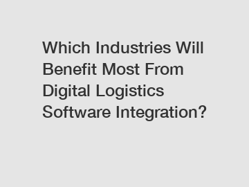 Which Industries Will Benefit Most From Digital Logistics Software Integration?