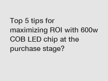 Top 5 tips for maximizing ROI with 600w COB LED chip at the purchase stage?