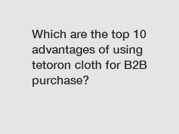 Which are the top 10 advantages of using tetoron cloth for B2B purchase?