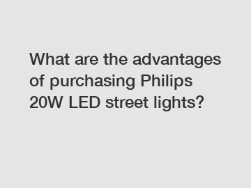 What are the advantages of purchasing Philips 20W LED street lights?