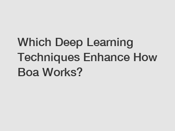 Which Deep Learning Techniques Enhance How Boa Works?