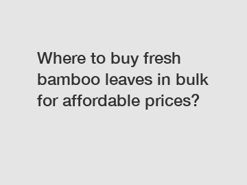 Where to buy fresh bamboo leaves in bulk for affordable prices?