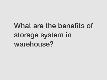 What are the benefits of storage system in warehouse?
