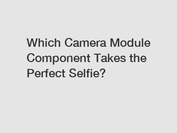 Which Camera Module Component Takes the Perfect Selfie?
